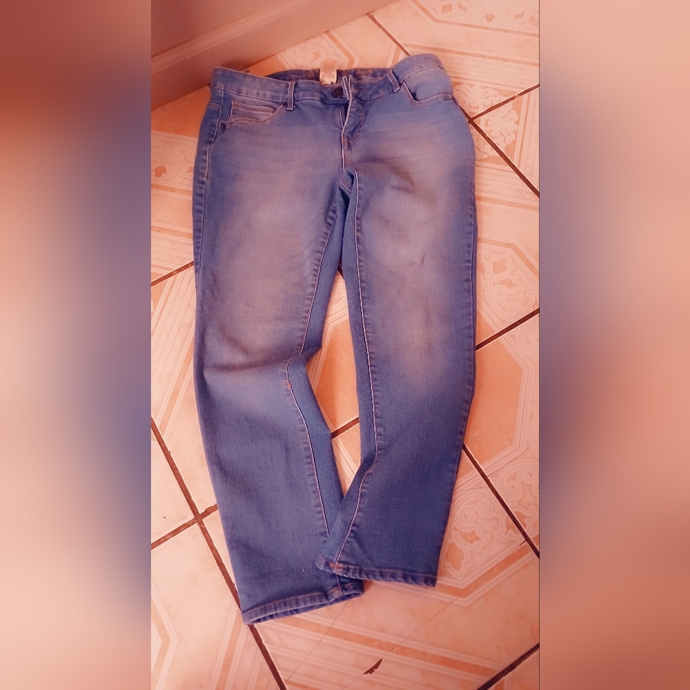 Women’s Blue Skinny Jeans – Mid-Rise Stretch Denim 12P